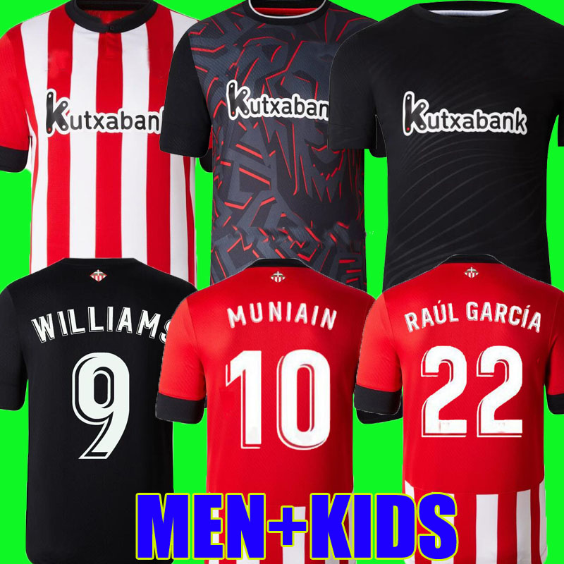 

22 23 Club Soccer Jerseys BERENGUER 2022 2023 MUNIAIN Athletic Bilbao WILLIAMS Football shirt RAUL GARCIA VILLALIBRE camiseta Sancet third GK black UNAI SIMON away, 22/23 home lfp