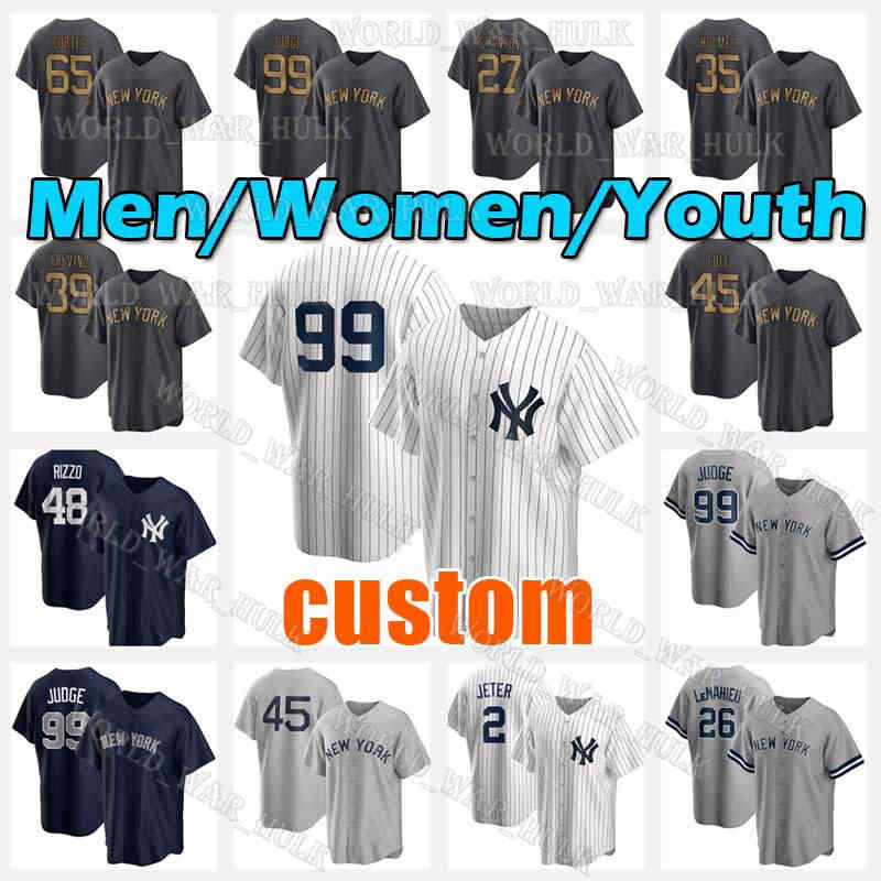 

Aaron Judge Anthony Rizzo Yankees Baseball Jersey Derek Jeter 2022 All Star Gerrit Cole DJ LeMahieu Giancarlo Stanton Gleyber Torres Babe Ruth Joey Gallo Tyler Wade, Men custom retro(y j-no name)