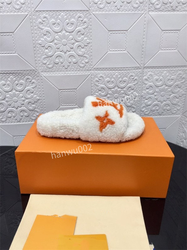 

2022 Women's Furry Slide Sandal Slippers Recycled Faux Shearling Fleece Teddy Fur Ladies Designer Luxurys Winter, 10