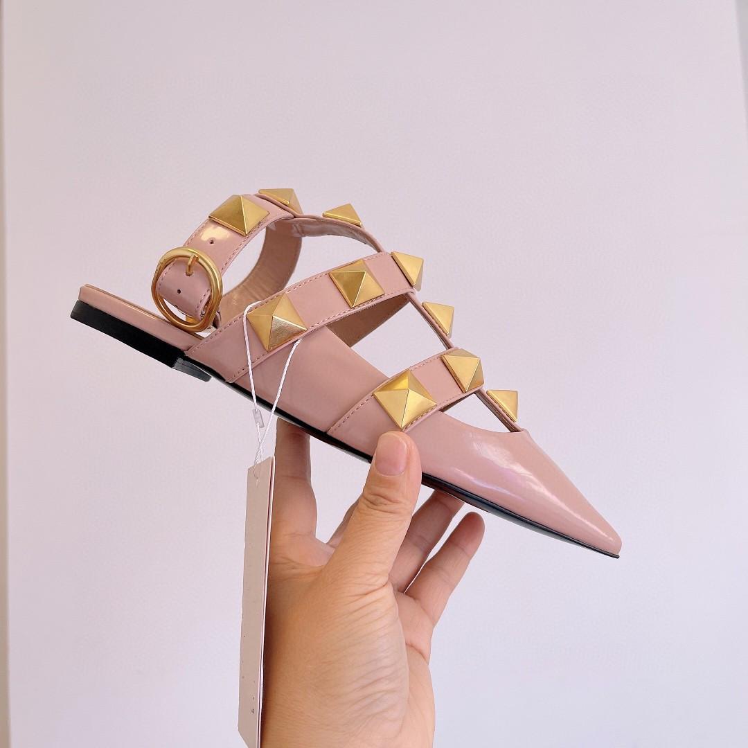 Marque stud dames sandals grandes chaussures stud chaussures dames slingback sandales de goujon romain