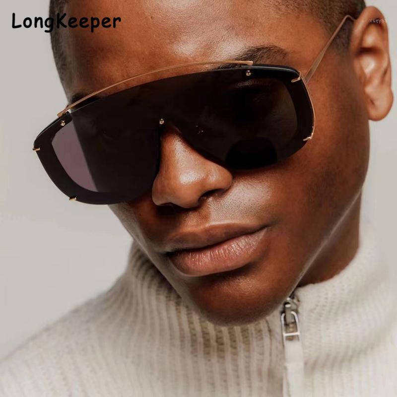 

Sunglasses Men Driving Glasses Luxury Designer Pilot One-Piece Gradient Lens Retro Punk Goggles Gafas Sol HombreSunglasses