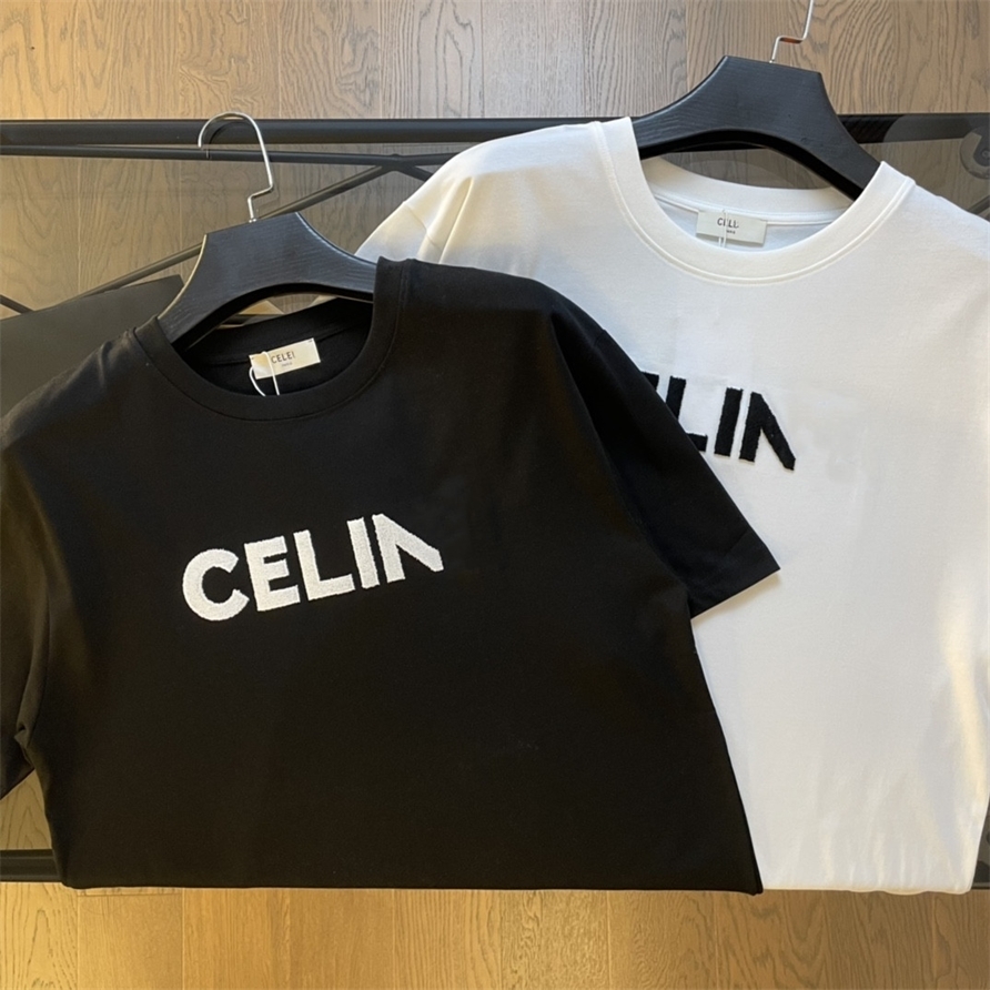 85% de réduction sur la vente en ligne famille printemps et été nouveau couple style serviette broderie loisirs col rond manches courtes T-shirt