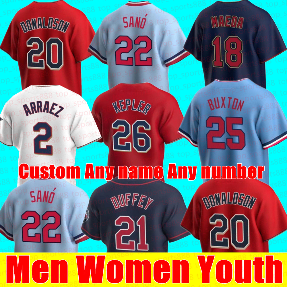 

2022 Men Women Youth kids Baseball Jerseys BYRON BUXTON JORGE POLANCO 22 MIGUEL SANó 20 JOSH DONALDSON MINNESOTA MAX KEPLER TWINS MICHAEL PINEDA Custom JERSEY