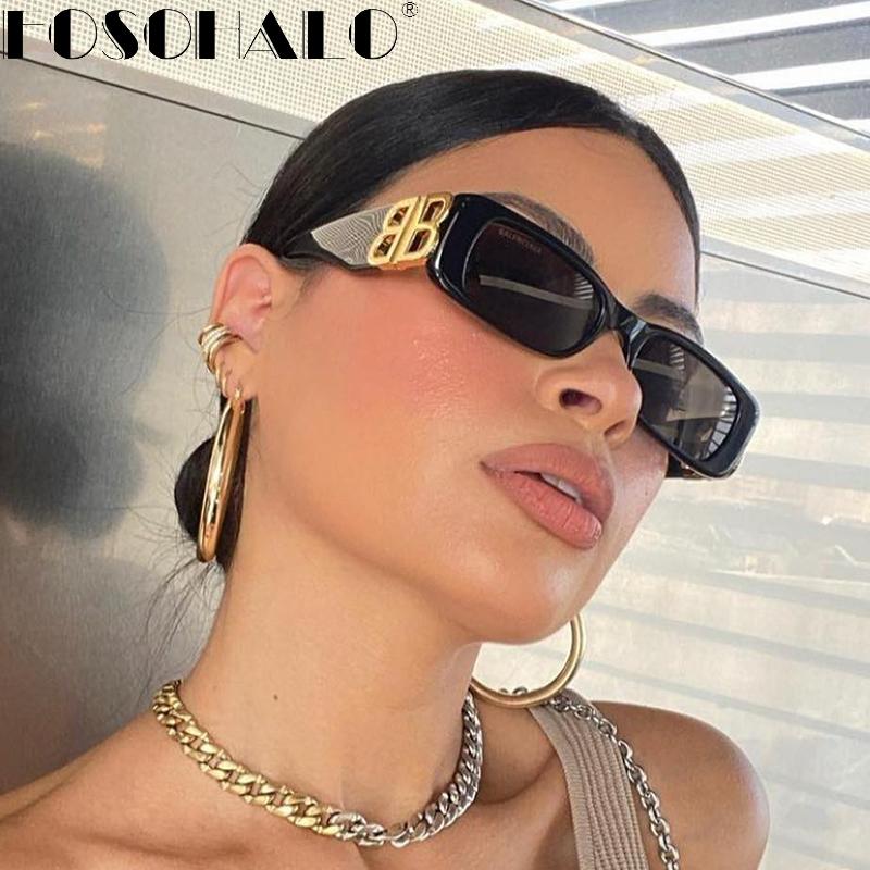 

Sunglasses Designer Rectangle Women Vintage Square Punk Sun Glasses Men Black Shades Eyewear Eyeglasses UV400