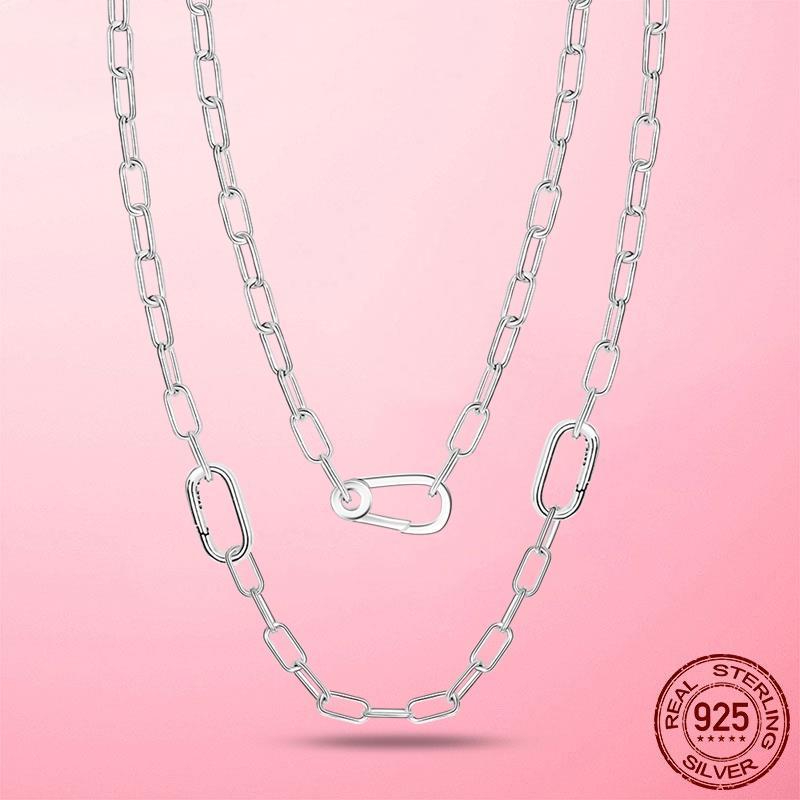 

Chains Me Chain Necklace 925 Silver Link For Women Charms Fine Jewelry 45CM 50CM