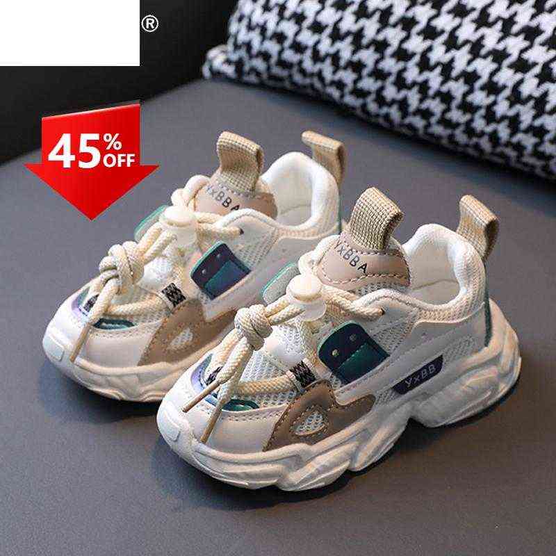 

Size 25-36 Baby Toddler Shoes For Boys Girls Breathable Mesh Little Kids Casual Sneakers Non-slip Children Sport Shoes tenis G220527, Gray