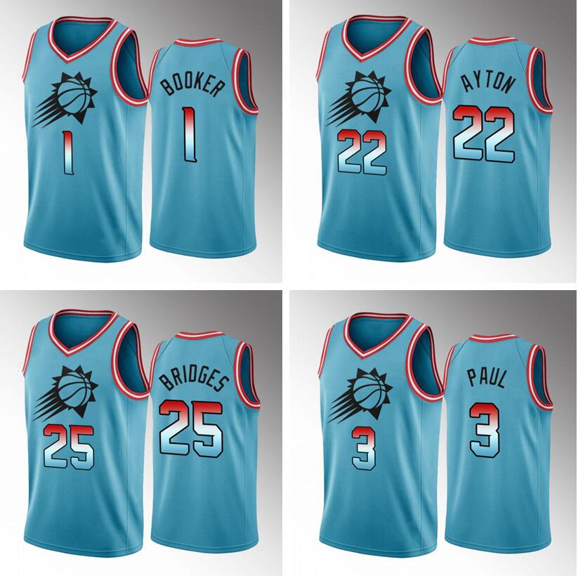 

Basketball Jersey Devin Booker Deandre Ayton Chris Paul Mikal Bridges 2022-23 new season Men Youth city jerseys in stock blue, With logo