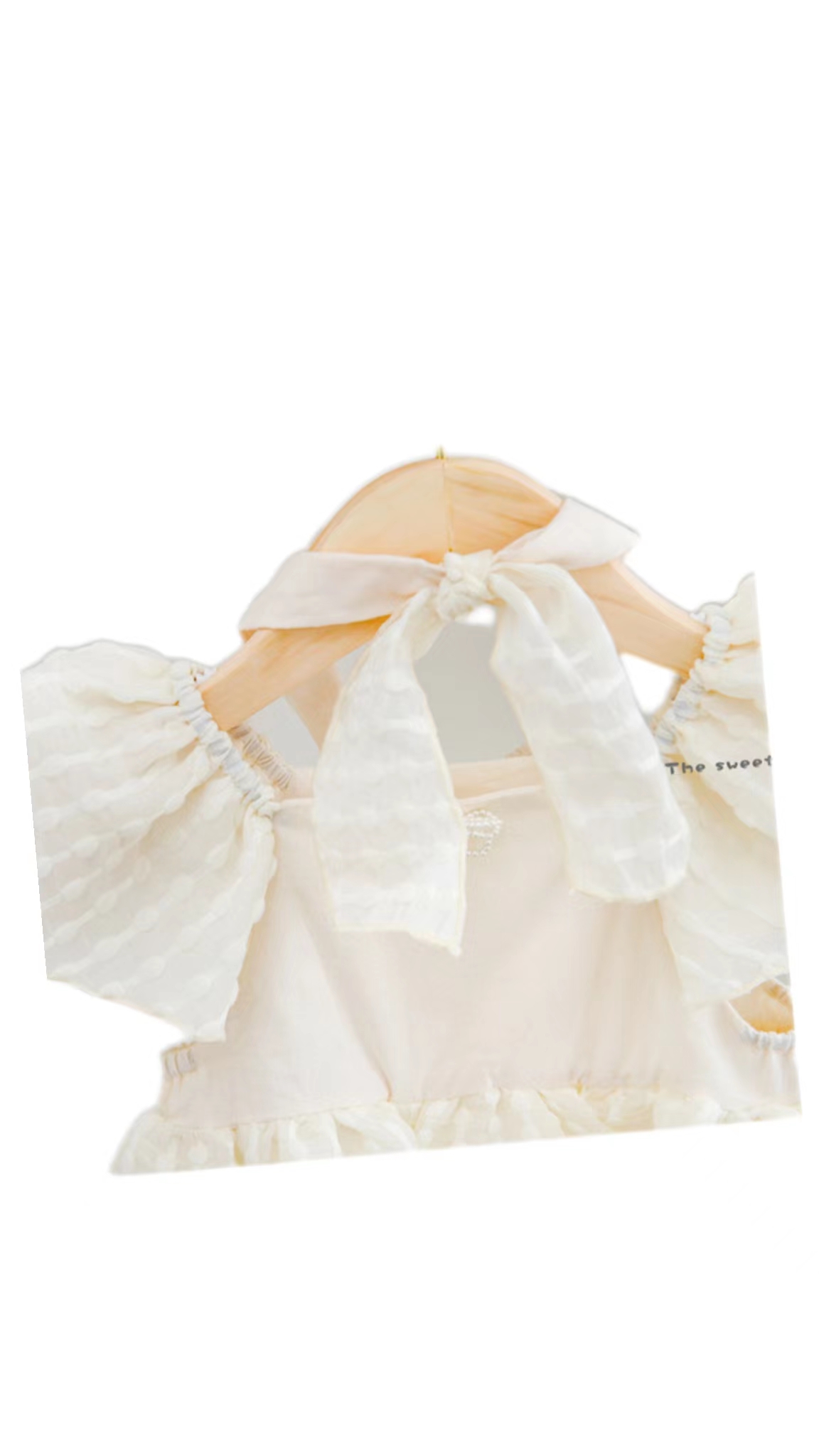 

Summer's new Korean baby girl darling sisters fly sleeve Princess Dress Harriet hair band, Beige