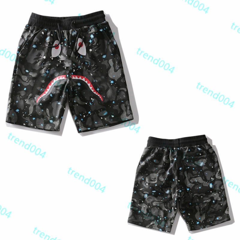 

High Quality Apes Men's Shorts Japanese Shark ape head Luminous camo Star galaxy Spots Men and women couples with the same 100% Cotton shorts 1-3, 1 pcs buttons