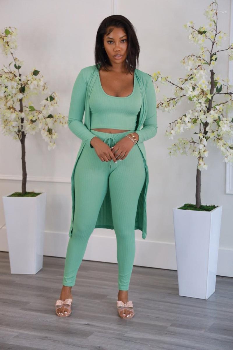 

Women' Two Piece Pants RMSFE 2022 Women Long Sleeved Cardigan Jacket Fashion Sleeveless Vest Trousers Slim Fit Solid Color Three Set, Black