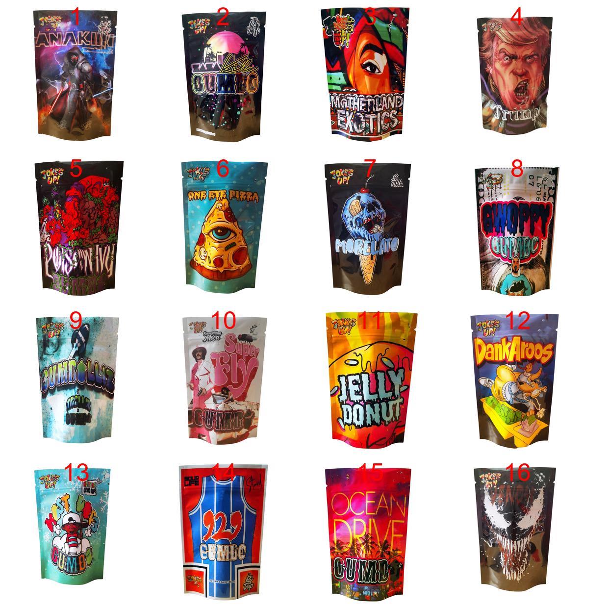 

Packing Bags Ocean Drive Jokes Up Mylar Zipper Package Eighth Coochie Yunglb Runtz Mcru Ntz Backpack Boyz Sharklato Italian Cherry Mo jllQvt