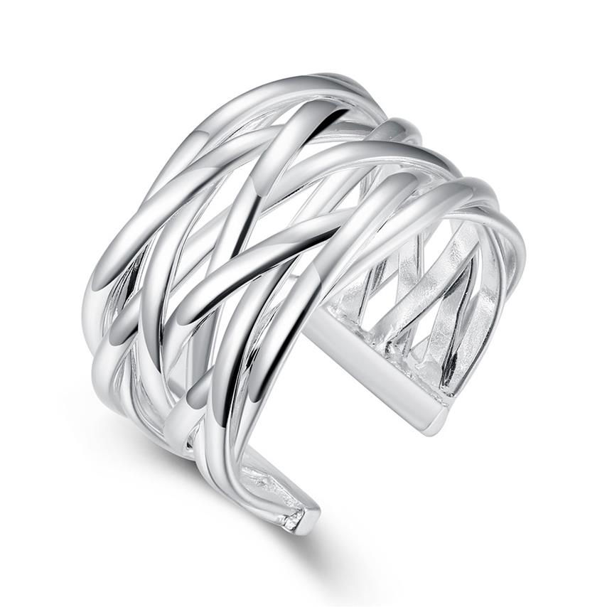 

Whole 925 Sterling Silver Plated Fashion Braided ring - Opening Jewelry LKNSPCR022334r