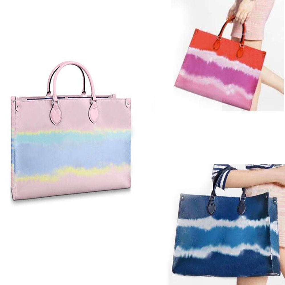 

New Fashion ONTHEGO Handbag colorful Water ripple style Totes High-capacity Shoulder bags Leisure Bucket Bag Portable Messenger Bag purses, Invoice not sold separately