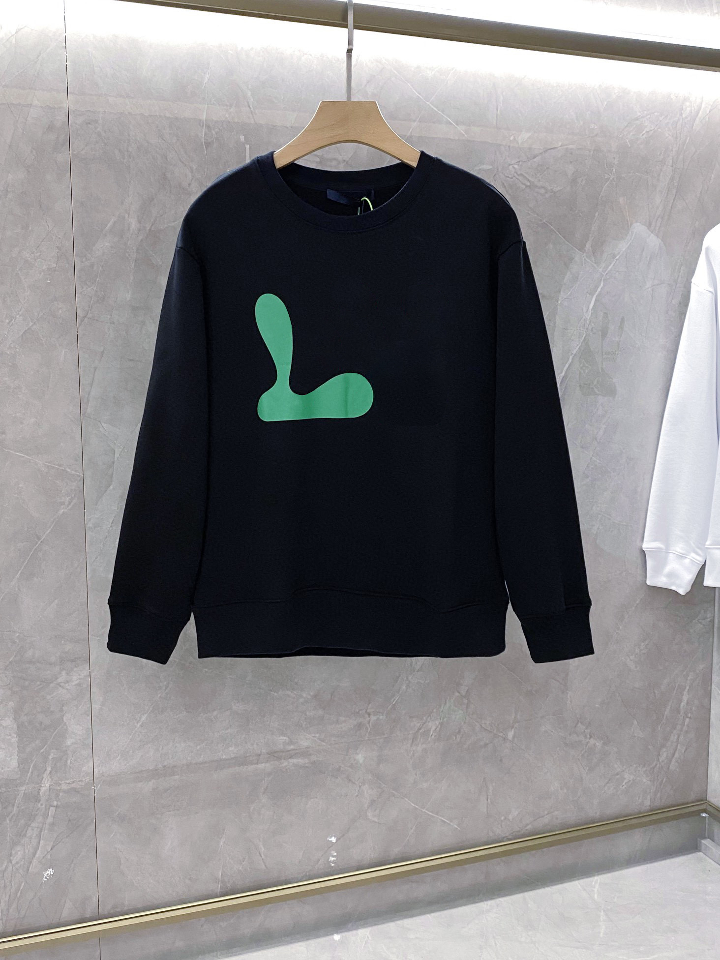 

logo print and embroidery Hoodies Mens sweatshirts Luxury letter Designer hooded black color cotton round neck long sleeve top pullover hoodie, Fe-1 white