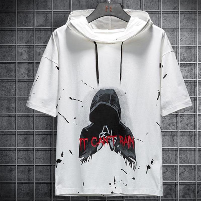 

Men's T-Shirts Wholesale And Retail Hoodie Hip-Hop Men's T-Shirt Fashion Street Short Sleeve Loose Tops Casual T-shirtMen's, Black