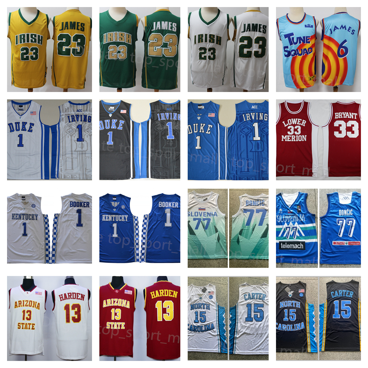 

NCAA College Basketball Jersey St Vincent Mary Irish LeBron High School Patrick Kyrie Irving Blue Devils James Harden Devin Booker Luka Doncic Slovenia Vince Carter, 1 blue b