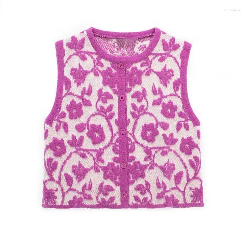 

Women' Vests Nlzgmsj ZBZA Women 2022 Vintage Spring Jacquard Knit Sweater Vest Sleeveless Cardigan Ladies Outerwear Waistcoat 202202 Luci22, As picture