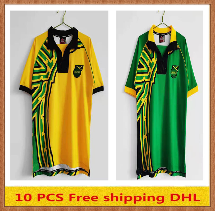 

1998 Jamaica retro Jerseys home away Reggae Boyz GARDNER SINCLAIR BROWN DAWES SIMPSON CARGILL WHITMORE EARLE POWELL GAYLE WILLIAMS BOYD LOWE, Black