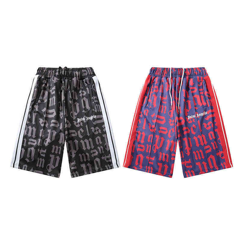 

Palms//angels Street Tide Shorts Real Correct Version Letter Beach Pants, Black