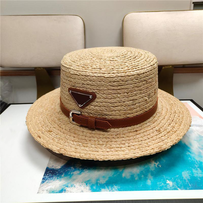 

luxury designer Bucket Hat spring and summer straw cap sunshade women's needle pearl buckle sweet quality super versatile color good