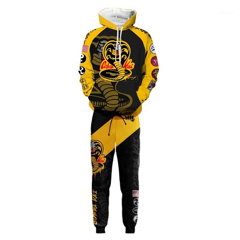 

Men' Tracksuits Spring Autumn 3D Print Hooded Tops And Drawstring Pants 2 Pieces Set 5xl