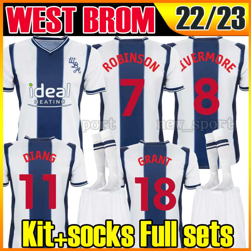 

22 23 BROM soccer jerseys 2022 2023 amiseta de futbol Robson Kanu men Robinson GRANT Mowatt kids kits socks full sets jersey football, 22 23 home kits+socks