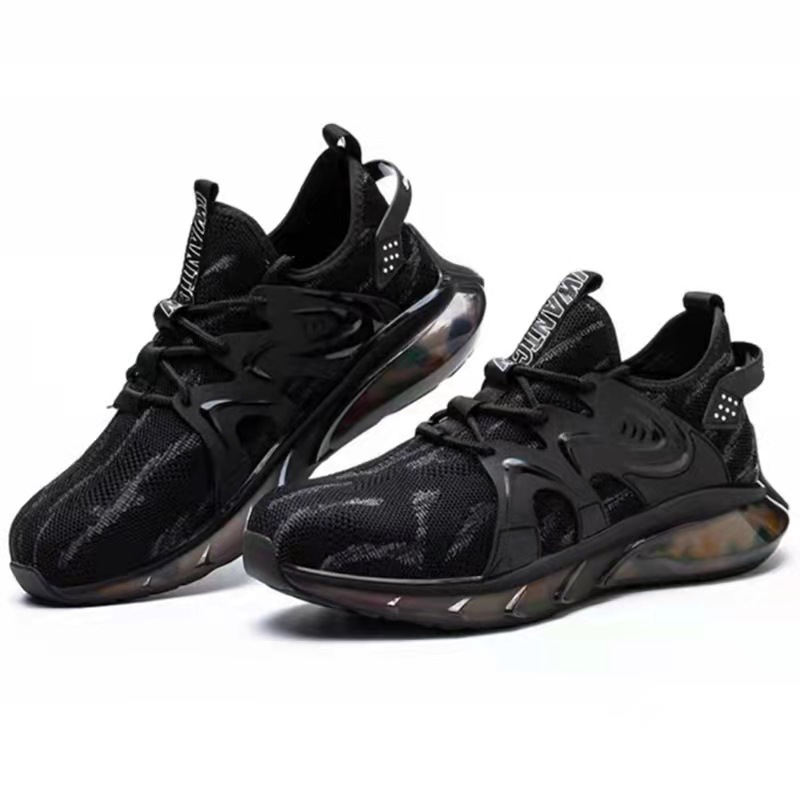 

Selling Safety Shoes Leather Lightweight Safety Shoes Round Sole Puncture Resistant Work Shoes Con Punta In Acciaio, Black
