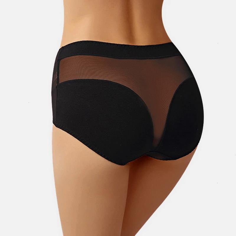 

Style Push Up Ladies Cotton High Waist Hip-lift Sexy Panties High-elasticity Mesh Lace Triangular Underwear Women Plus Size, Color3