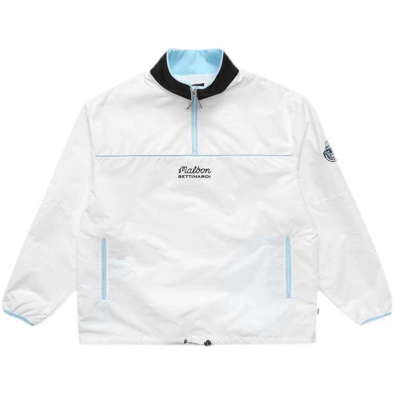 

Men' Hoodies Malbon Golf co branded bettinardi zipper stand collar casual jacket sweater jacket solid color, White