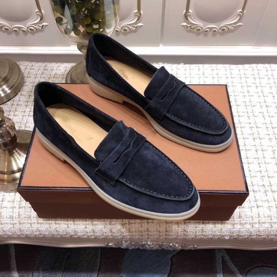 

Dress Shoes Loro British Style Casual Women's Loafers Velvet Leather Low Top Summer Walk Mens Flats Lp 35-46 KFMQ