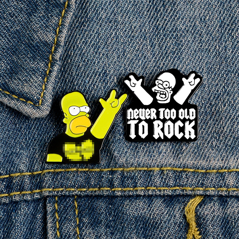 

Rock Enamel Pin Brooches Cartoon Creative Metal Brooch Pins Badge backpack bag Collar Jewelry, Mixed colors