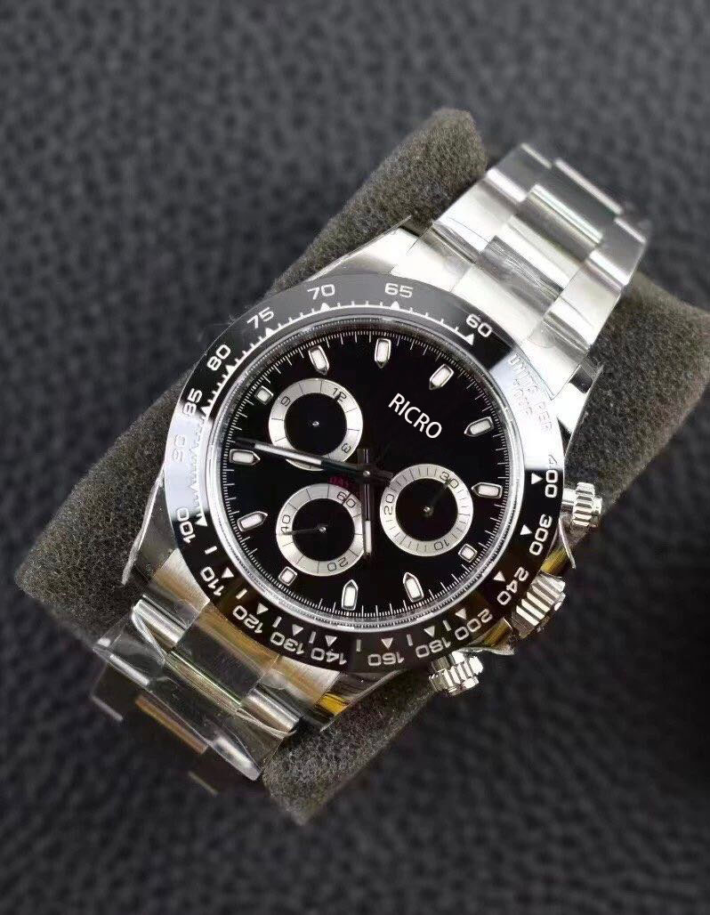 

Men's Watch CLEAN Factory top 4130 movement chronotype function 904 fine steel made of 40mmx12.4mm ceramic ring sapphire glass, Box