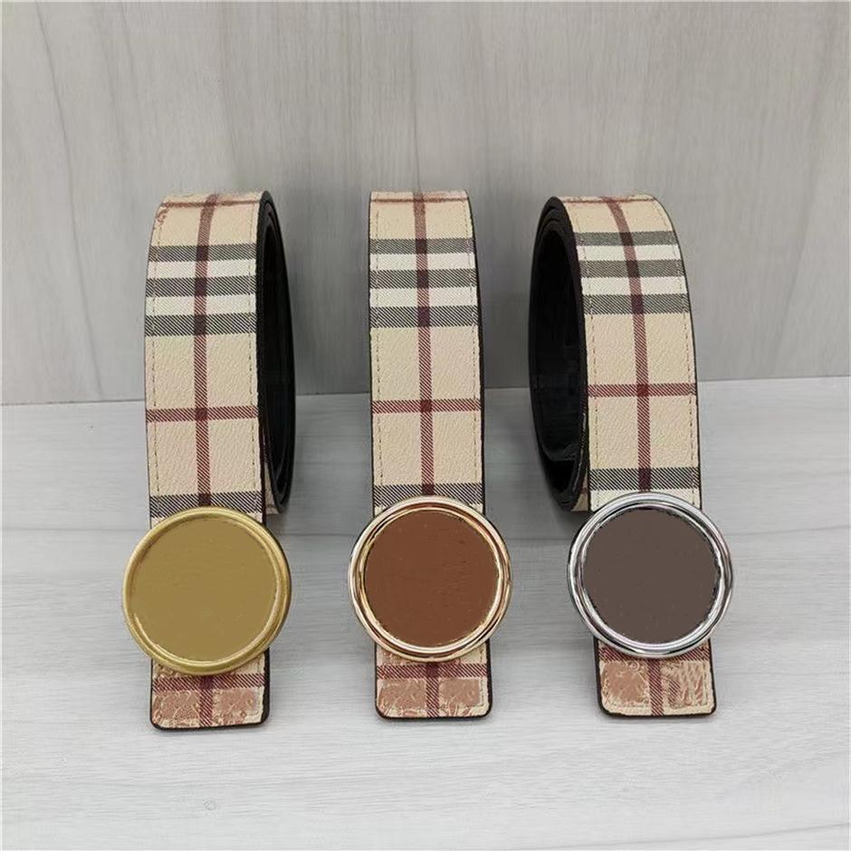 

Vintage belts luxury brand classic plaid print top quality genuine real leather alloy smooth buckle High Fashion Men's Belt f336s, As pic