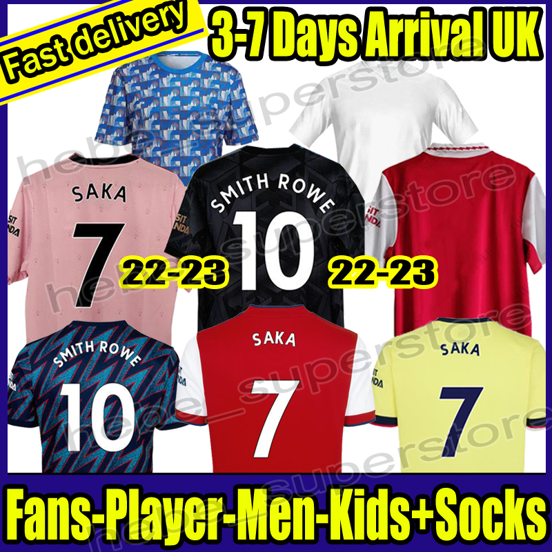 

21 22 23 SMITH ROWE PEPE SAKA soccer jerseys Fans Player version ØDEGAARD THOMAS MARTINELLI TIERNEY 2021 2022 2023 no more red football shirt Men Kids kit sets, 22-23 third