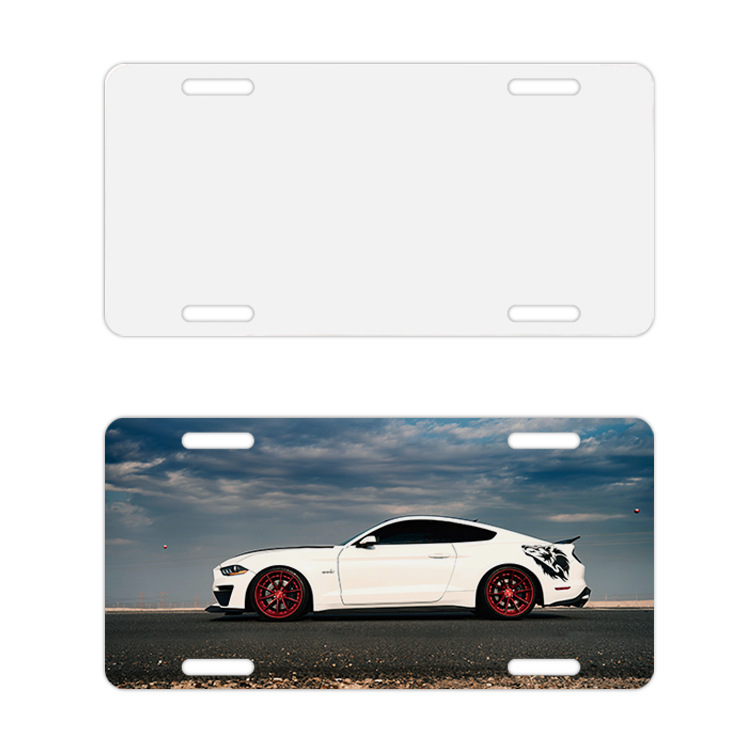 

Sublimation aluminum license plate office blank white aluminum sheet DIY thermal heat transfer advertising bicycle plates custom logo ocean freight, Mix colors