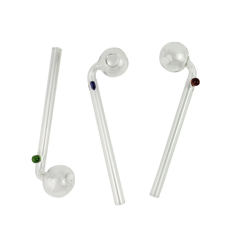 

Wholesale Hand Smoking Pipe Colorful Glass Pipes Oil Burner Smoking Handle Pipes Curved Mini Smoking Accessories 6011 Q2