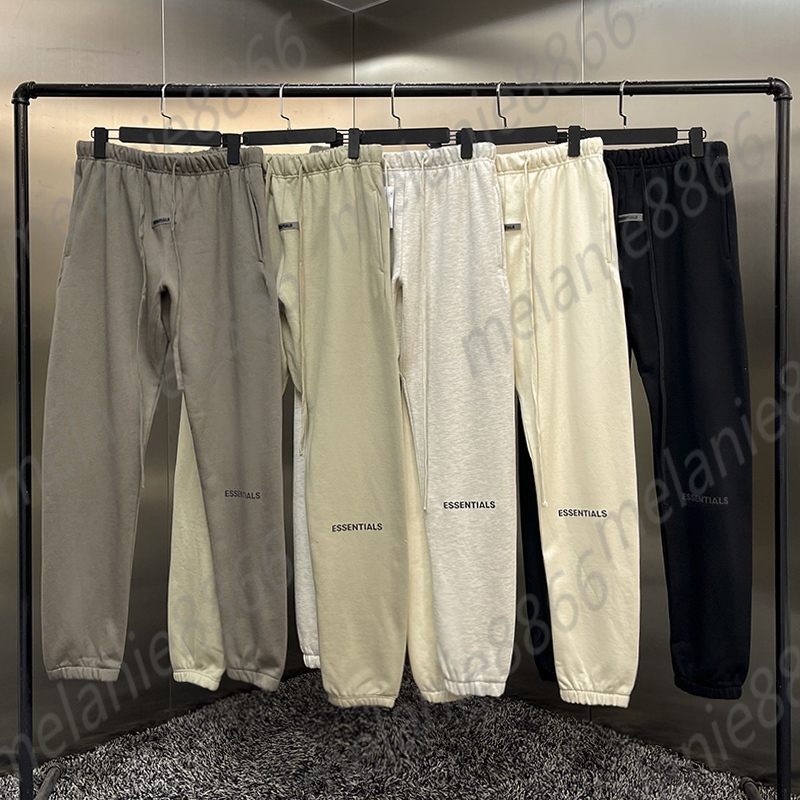 

Fashion New Men Essentials Sport Pants 1-1 Printed Letters Jogging Hip Hop Loose Unisex 100% Cotton Tracksuit, Camel