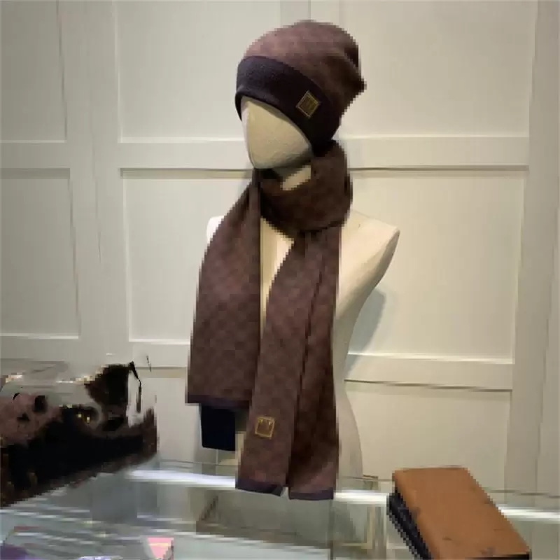 Chapeau ensemble hiver chaud mode haut de gamme écharpe cachemire simple style rétro accessoires hommes écharpe 2022