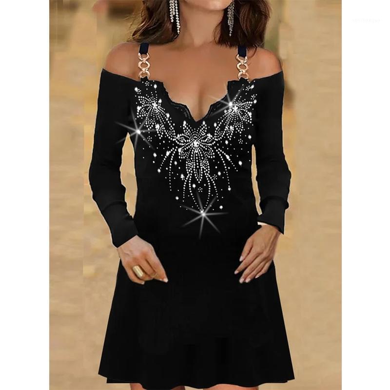 

Casual Dresses For Women Long Sleeve Vintage Dress Lace Sequins Bodycon Goth Sexy Off Shoulder Slim Plus Size -5XL, 564hs