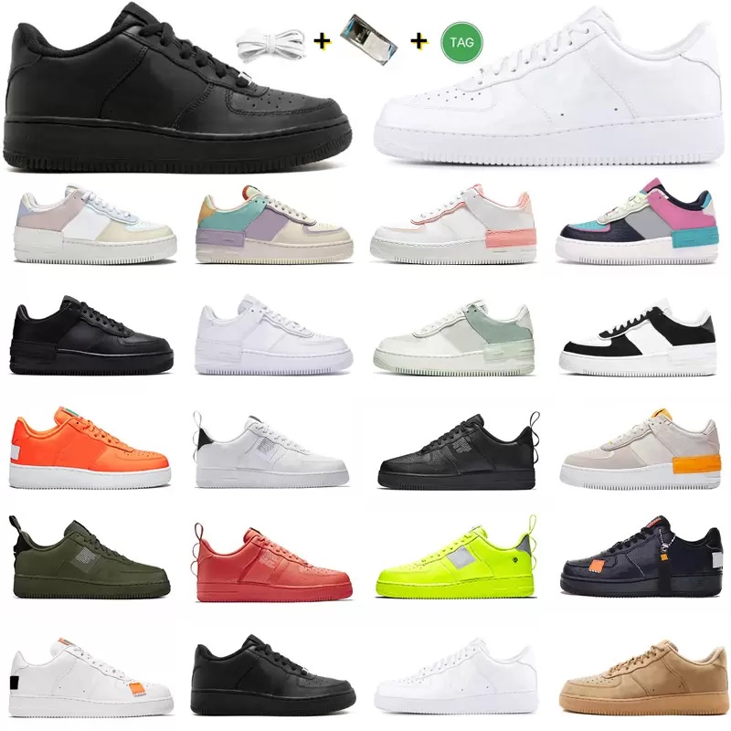

1 low Og Mens Running Shoes Sneakers triple white utility black wheat pistachio frost pale pastel beige photon men women trainers airforce airforces 1 sports shoe, Color#29