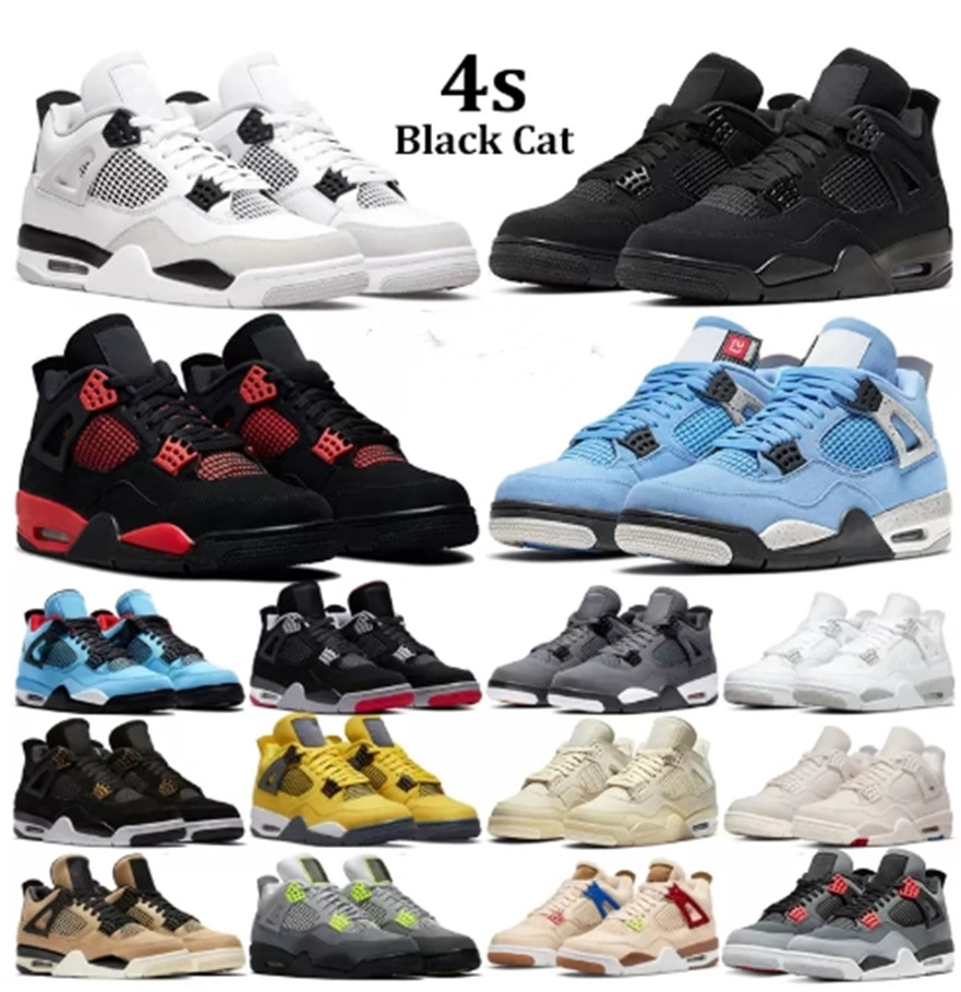 

air OG 4 Retro jordon jorden 1 4s Basketball Shoes Men Sneakers Military Black Cat Red Thunder University Blue White Oreo Mens Wom250B, 37