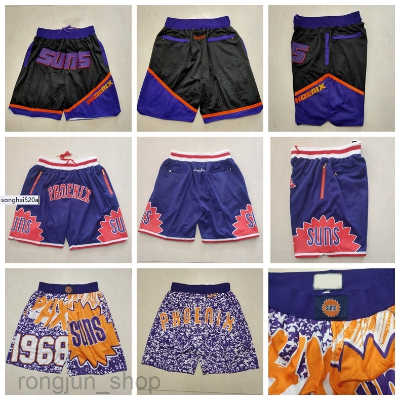 

2022 Phoenix''Suns''short Men Basketball''nba''Shorts Retro JUST DON Mitchell and Ness white Pocket 0409, As