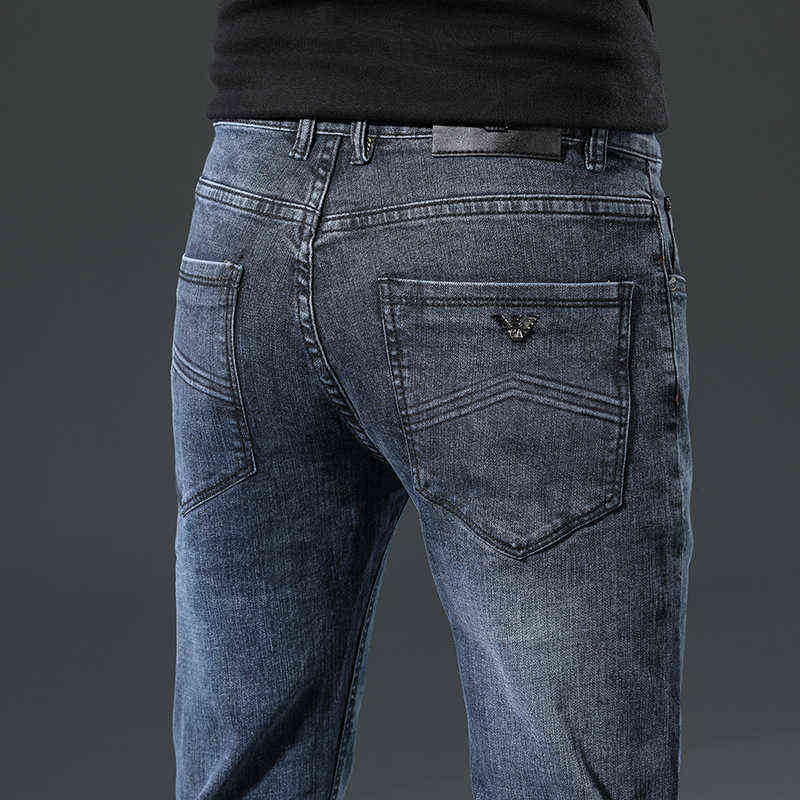and Spring Summer Fashion Brand Casual Jeans Men's Embroidery Personality Versatile Slim Straight Leg Pants