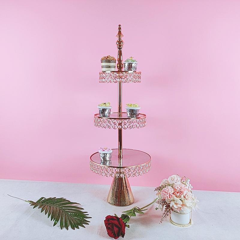 

Other Bakeware 3 Tiers Gold Silver Metal Cake Stand Round Wedding Birthday Party Dessert Cupcake Pedestal Display Plate Home Decor