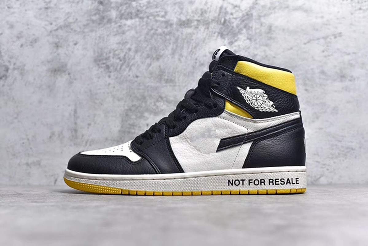 

Shoes Mens Jumpman 1 NRG OG High No L s Yellow Black White Basketball Shoe High Quality Sports Sneakers Real Leather Color, Box