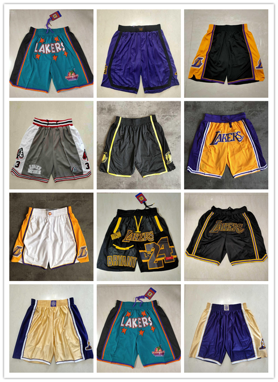 

Los Angeles''Lakers''men Throwback Basketball Shorts pocket black, Huren