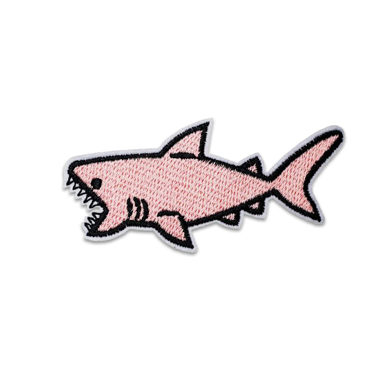

Sewing Notions Pink Shark Embroidery Patches Cartoon Animal Iron On For Clothing Custom Patch