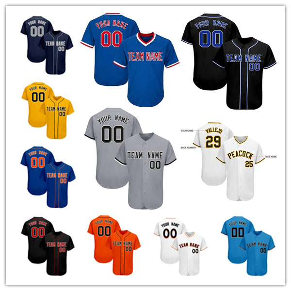 Maillot de baseball personnalisé personnalisé col en V Hip Hop cousu bricolage n'importe quel numéro de nom d'équipe vêtements de sport décontrac