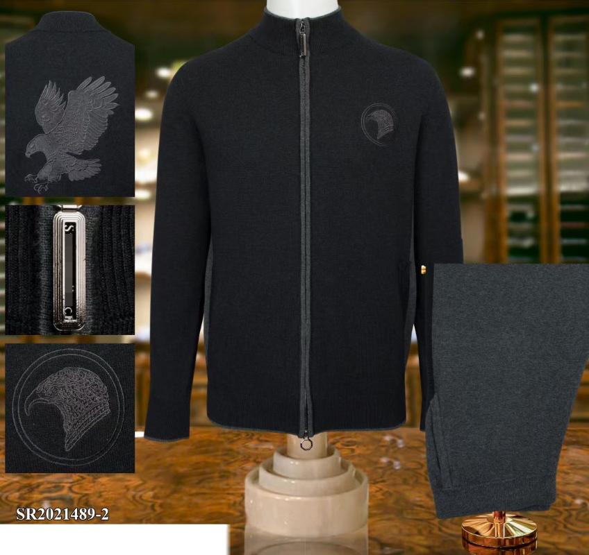 

Men's Tracksuits Sportswear Winter Cardigan Set Men 2022 Fashion Casual Zipper Cotton Outdoor Sports EmbroideryMen's, Black