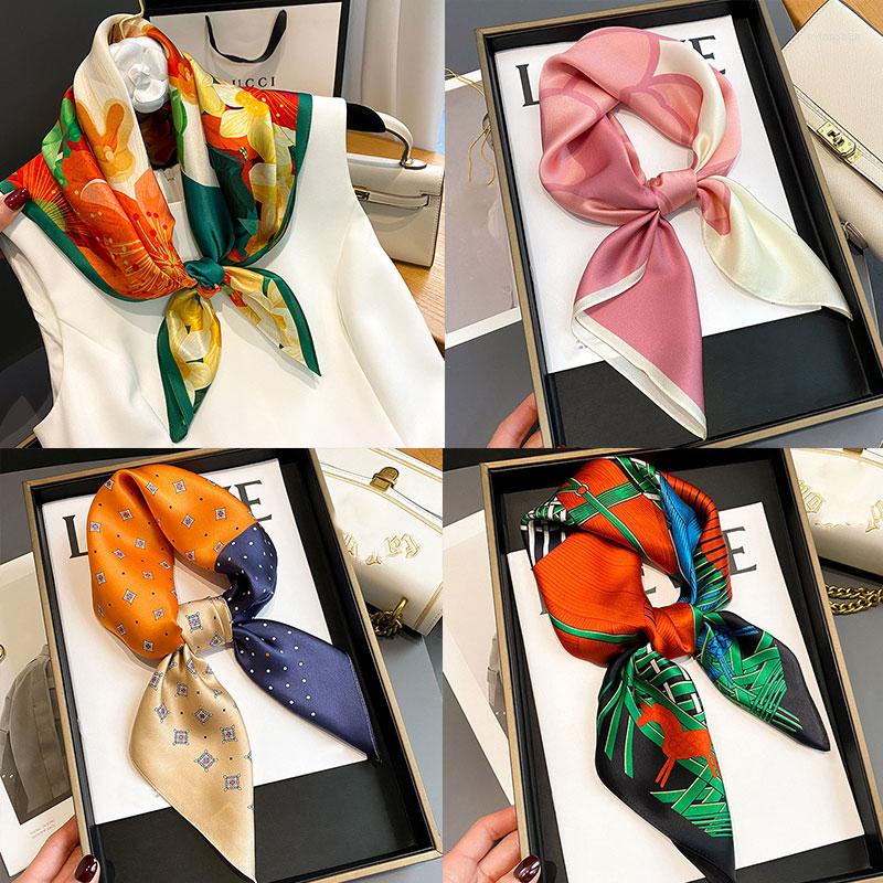 

Scarves Fashion 100% Silk Foulard Scarf Women Square Neckerchief Hair Headscarf Shawl Female Satin Bandana Accessories Head ScarfsScarves